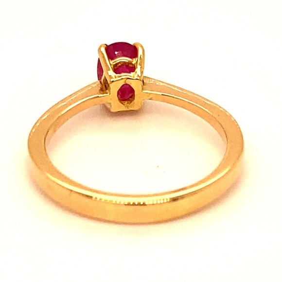 Burmese Ruby 1.05ct Solid 18K Yellow Gold Ring - Picture 8 of 10